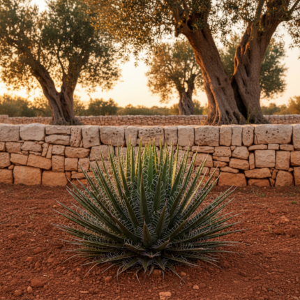 Esemplare di Agave geminiflora con la sua caratteristica rosetta simmetrica e filamenti bianchi