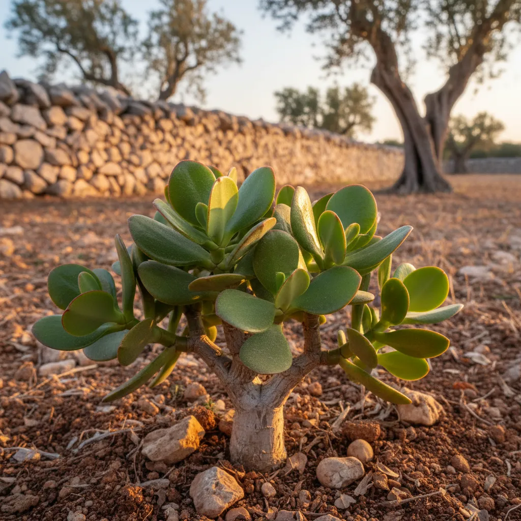 crassula-ovata---albero-di-giada-salento Pianta di Crassula Ovata o Albero di Giada in un giardino del Salento