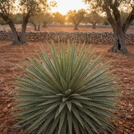 Esemplare di Dasylirion serratifolium in giardino mediterraneo salentino