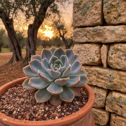 Echeveria mix Rosa di Pietra in un giardino nel Salento
